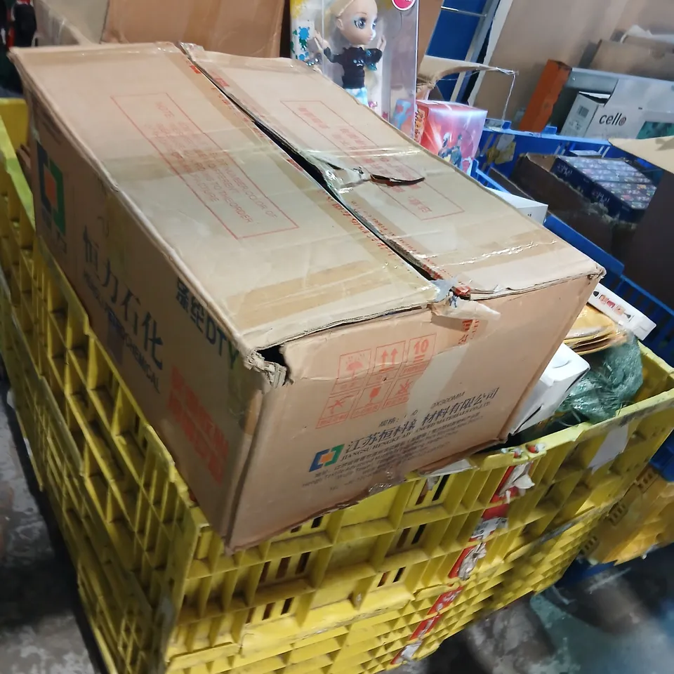 LARGE PALLET OF ASSORTED PRODUCTS TO INCLUDE; SHIBINJINKIN GIRLS DOLL, ANGRY BIRDS THEMED BAGS, NOSE TRIMMER, CINEMATIC LIGHT BOX AND JAR OPENER