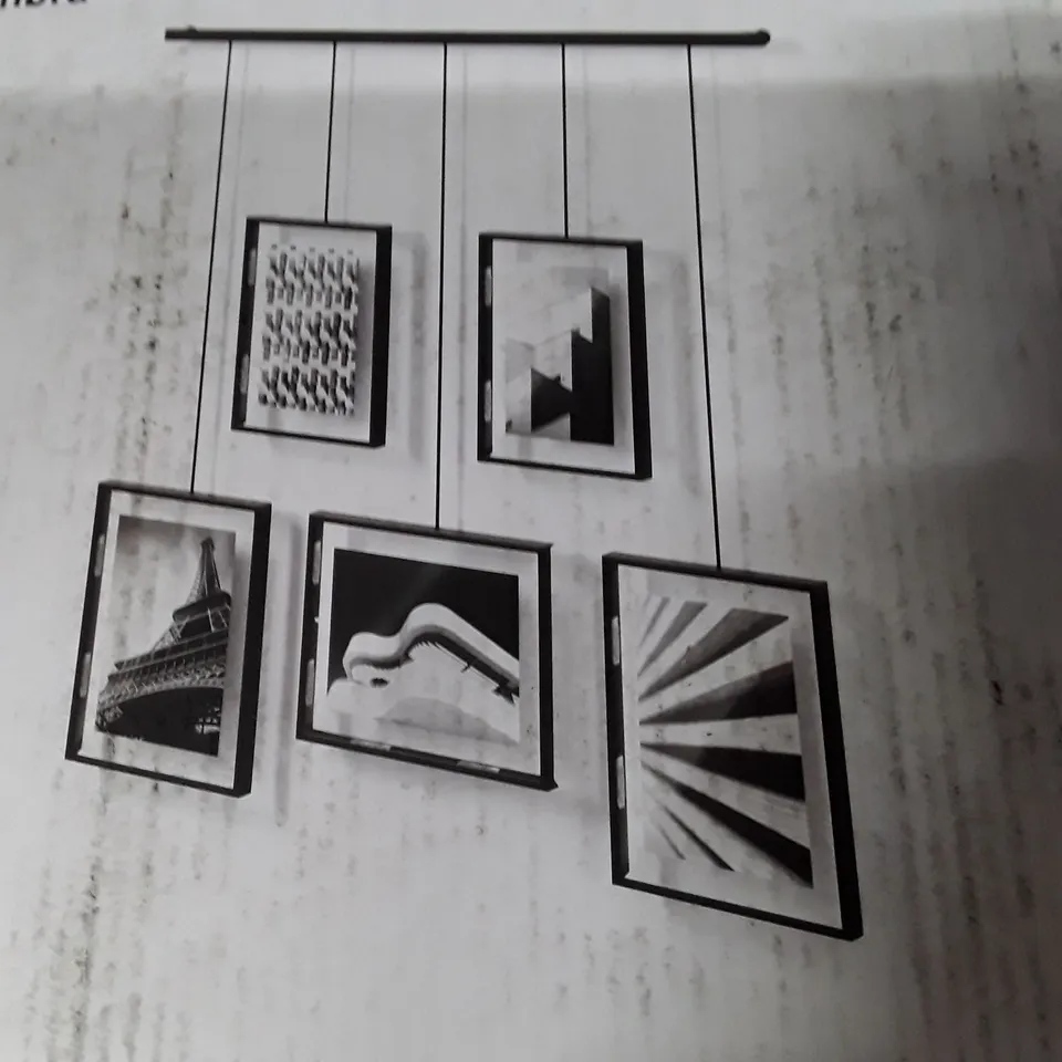 BOXED 5-PIECE MATTE METAL COLLAGE FRAME SET 