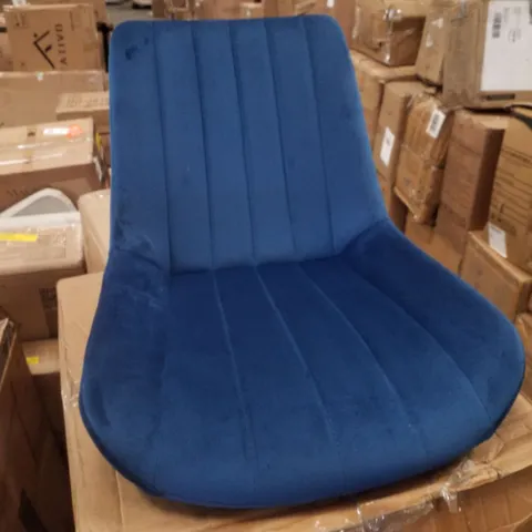 BOXED CLAIR SET OF 2 VELVET BLUE DINING CHAIRS