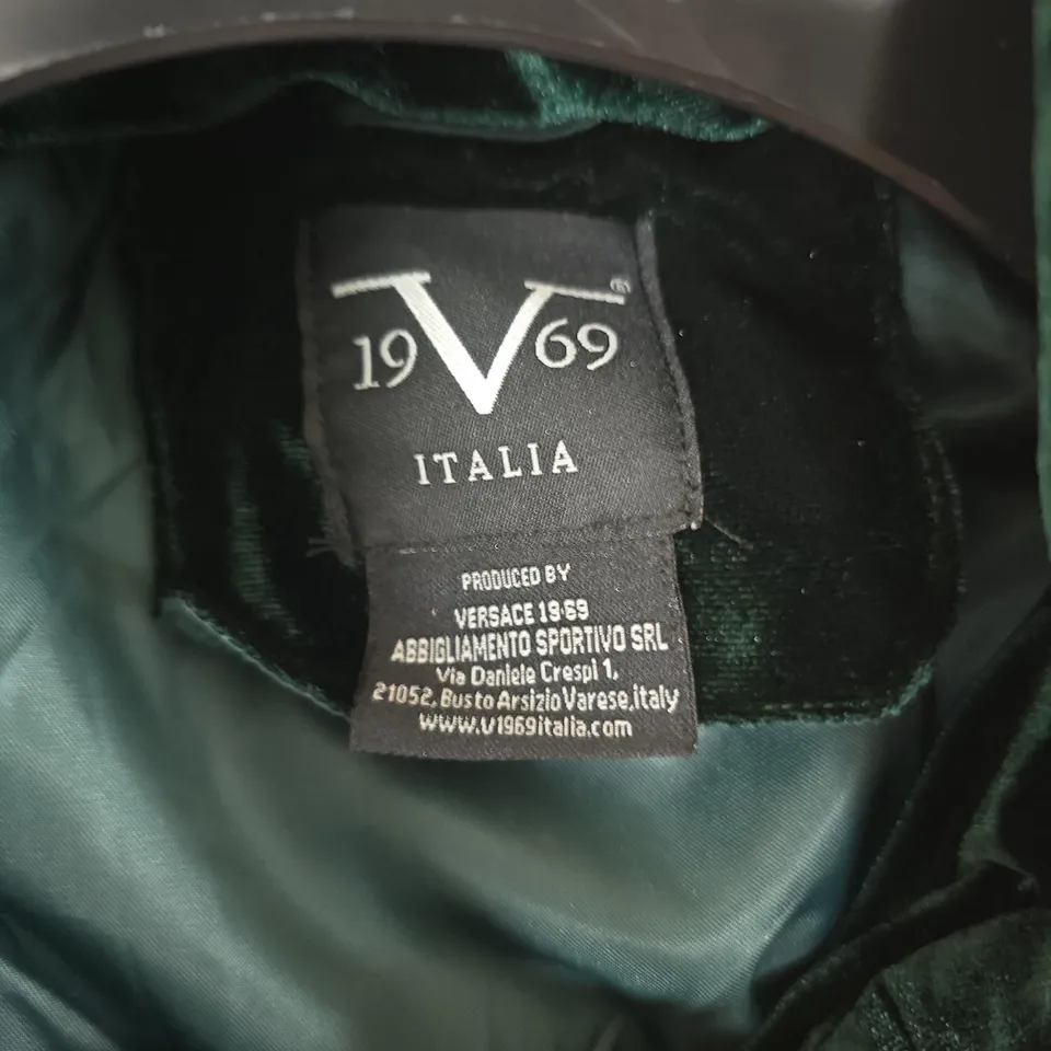 V 1969 ITALIA VELVET PUFFER JACKET – GREEN, UK XL