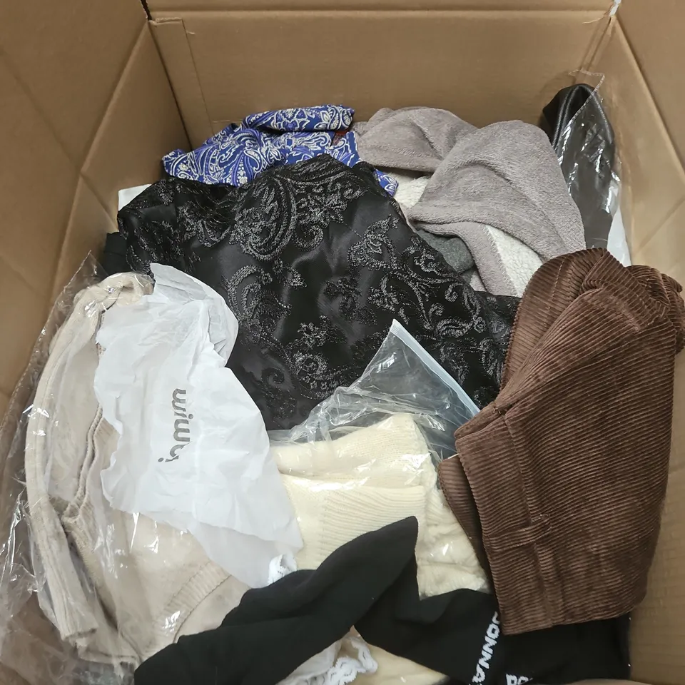 APPROXIMATELY 20 ASSORTED CLOTHING PRODUCTS IN VARIOUS STYLES & SIZES TO INCLUDE JUMPERS, T-SHIRTS, DRESSES ETC