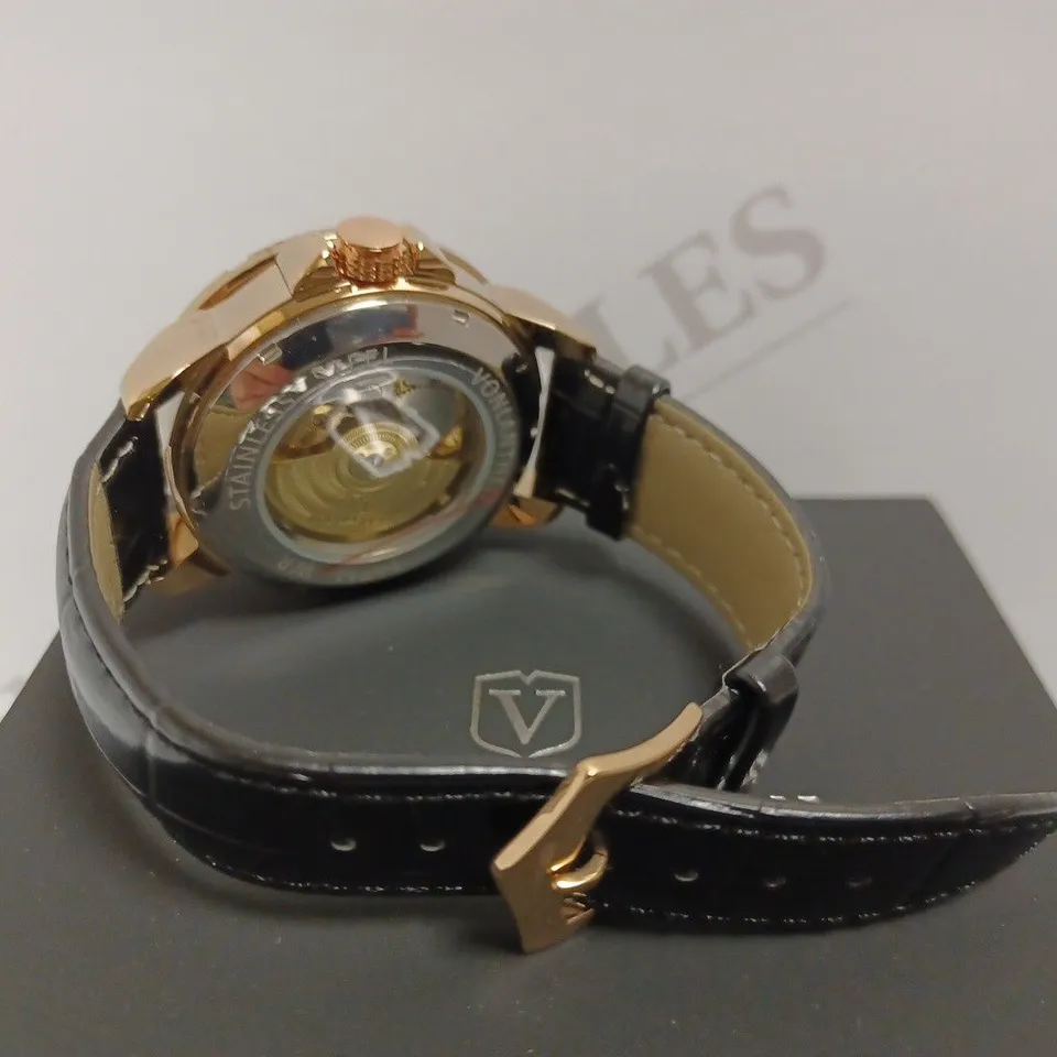 VONLANTHEN CHRONO LEATHER STRAP WATCH