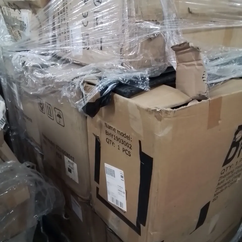 PALLET CONTAINING VARIOUS ASSORTED BOXED ITEMS TO INCLUDE: RATTAN FURNITURE, BOXED FURNITURE ETC.  