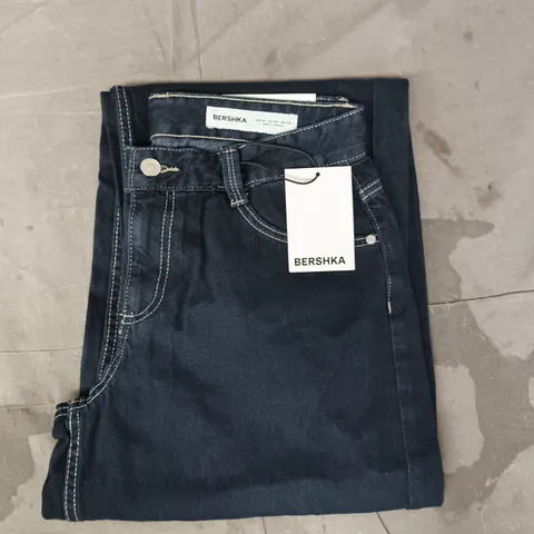 BERSHKA JEANS IN DARK BLUE SIZE UK 10