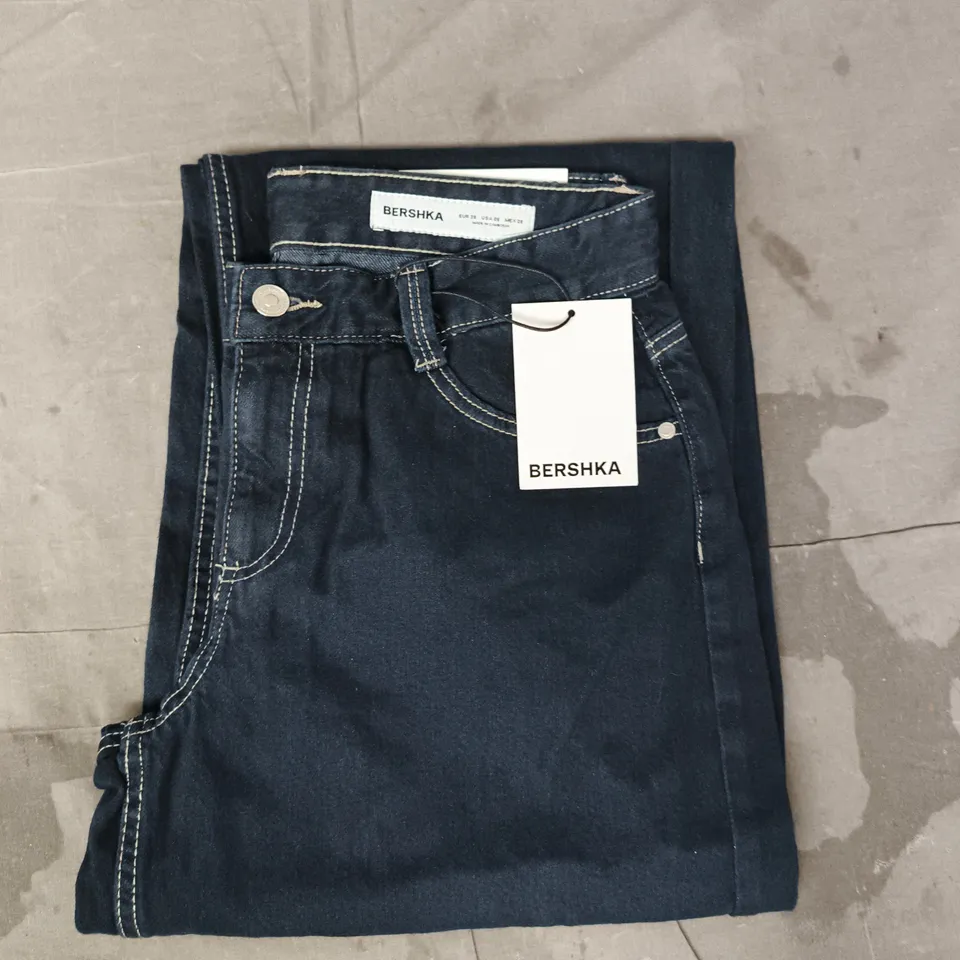 BERSHKA JEANS IN DARK BLUE SIZE UK 10