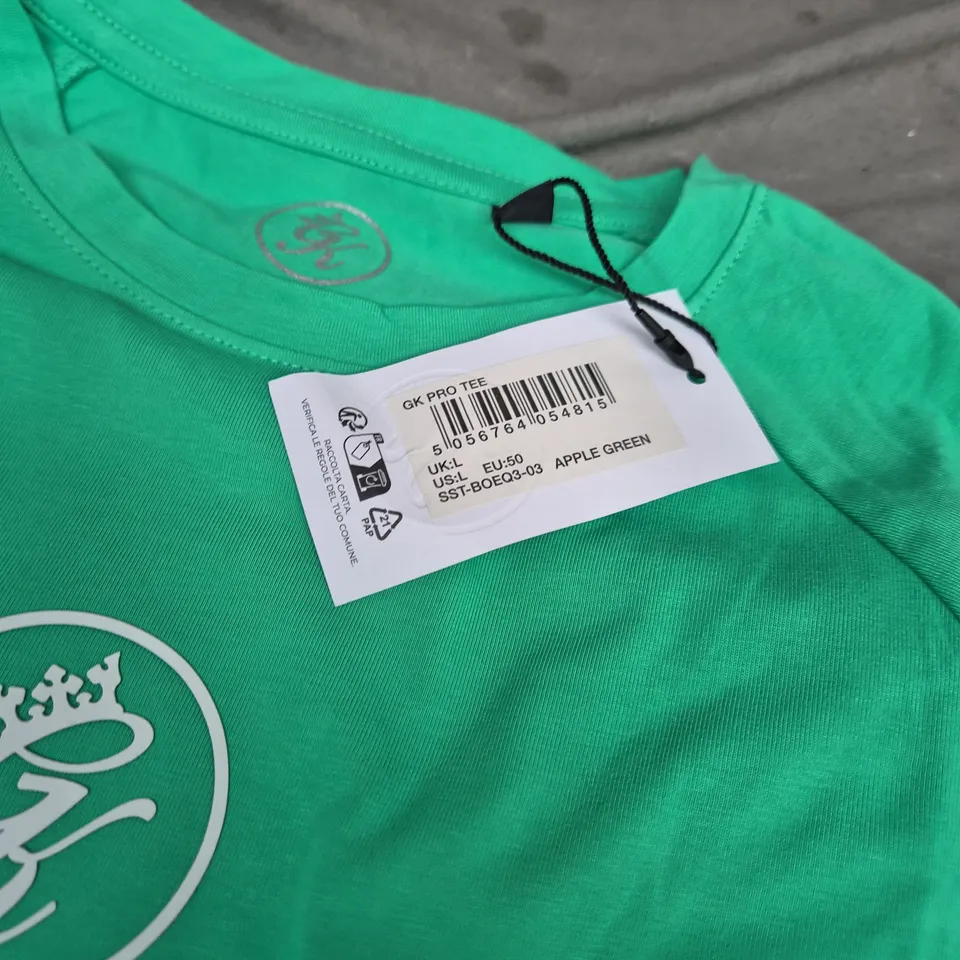 GYMKING GK PRO TEE – APPLE GREEN, UK SIZE L