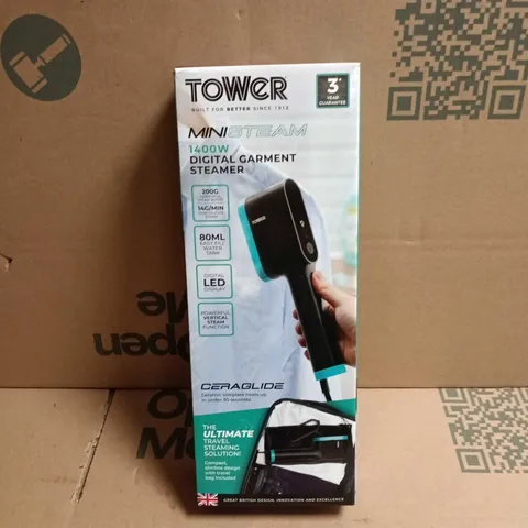 TOWER MINISTEAM 1400W DIGITAL GARMENT STEAMER – BOXED
