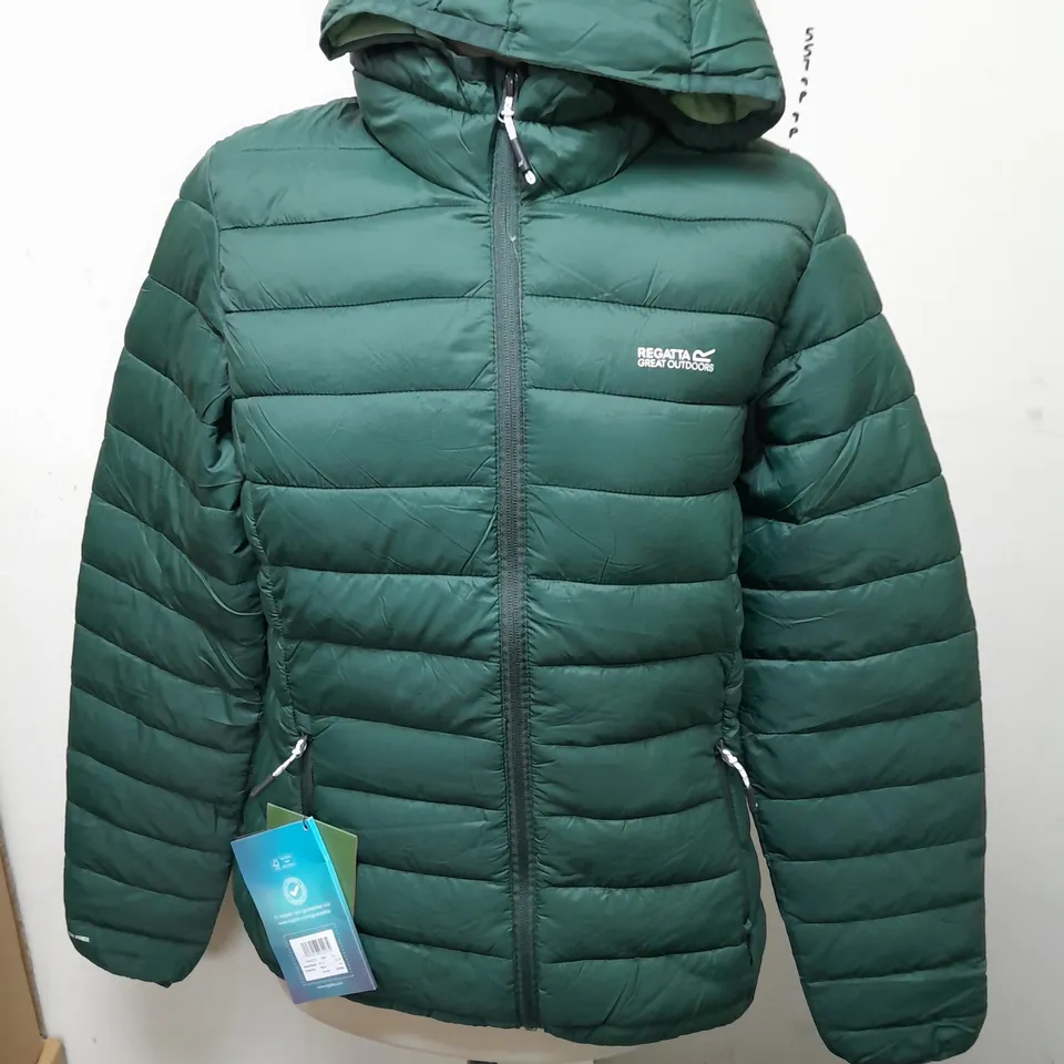 REGATTA WOMENS MARIZION GREEN HOODED COAT - UK 12