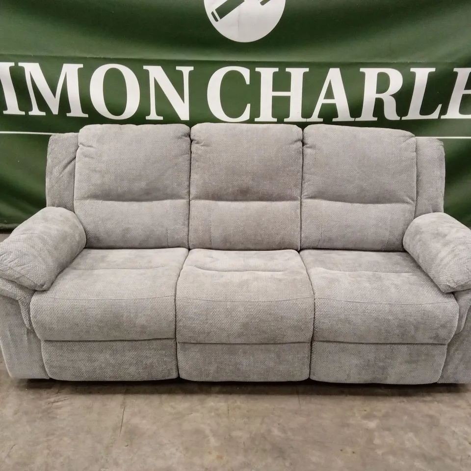 ALBION 3 SEATER FABRIC MANUAL RECLINER SOFA - GREY RRP £679