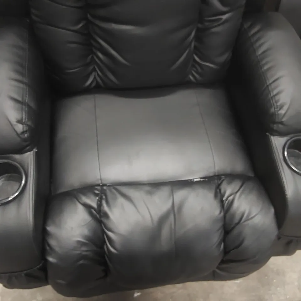 QUALITY DESIGNER FAUX LEATHER ELECTRIC RECLINER ARMCHAIR