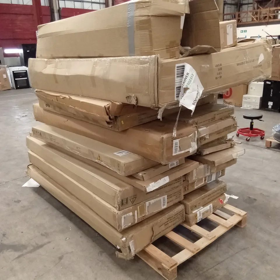 PALLET OF ASSORTED INCOMPLETE DESIGNER FURNITURE PARTS AND PIECES