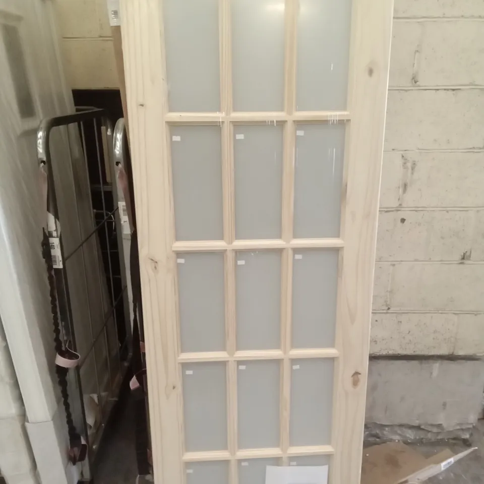 15 LITE KNOTTY PINE OBSCUR GLAZED INTERNAL DOOR 1981×686MM