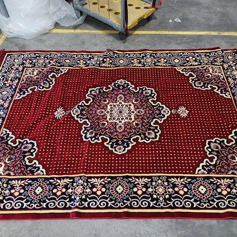 BRODE TUFFED RED/BLUE/WHITE/GOLD RUG // 195 X 290CM