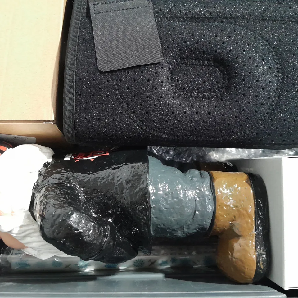 BOX OF APPROX 6 ASSORTED ITEMS TO INCLUDE - COFFEE PRESS - KNEE BRACE - SOPHIEALLPORT FINE BONE CHINA ECT