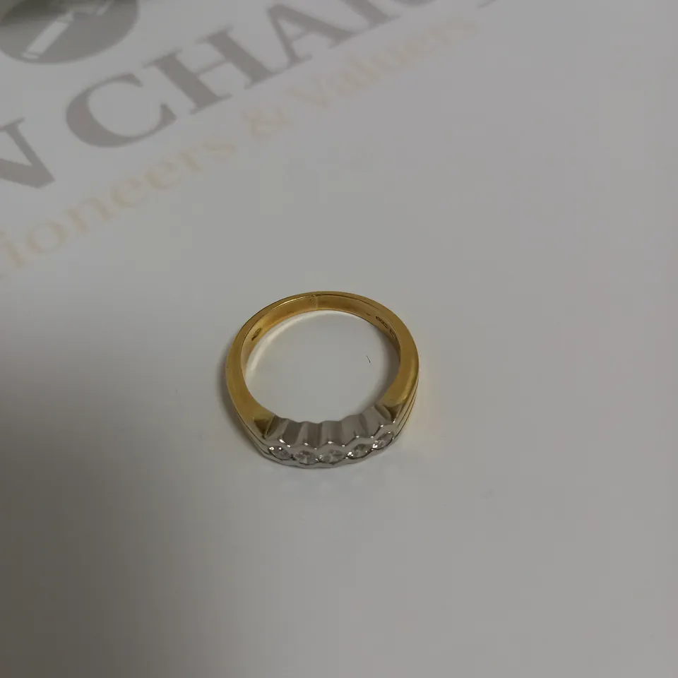 DESIGNER 18CT GOLD FIVE STONE HALF ETERNITY RING SET WITH DIAMONDS