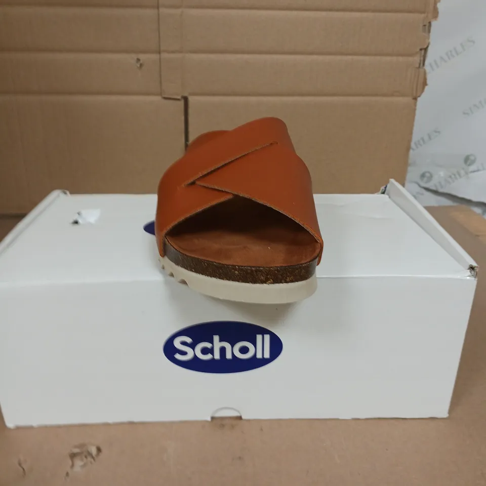 SCHOLL VIVIAN WRAP SANDALS COGNAC SIZE 5