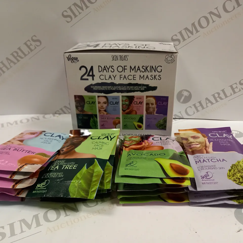 SET OF 5 BOXES OF APPROX 24 SKIN TRATS CLAY FACE MASKS 