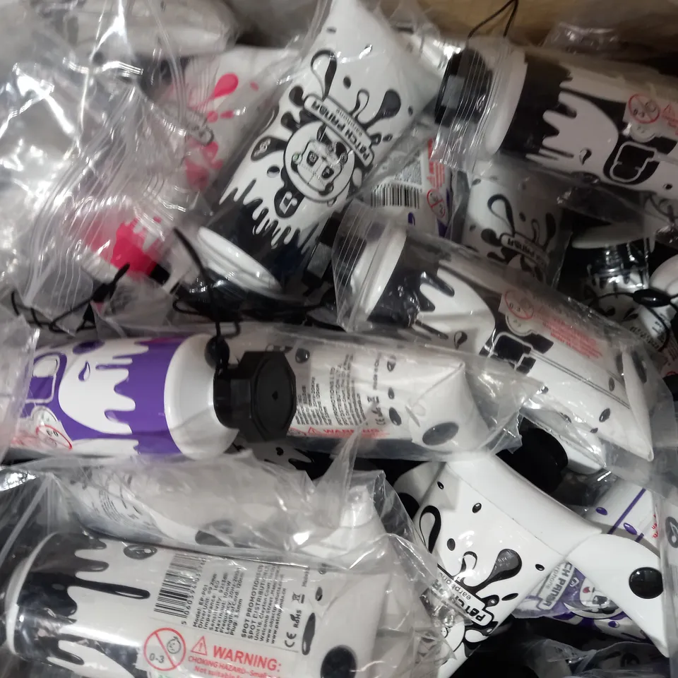 BOX OF APPROXIMATELY 100 PATCH PANDA EARPHONES IN VARIOUS COLOURS