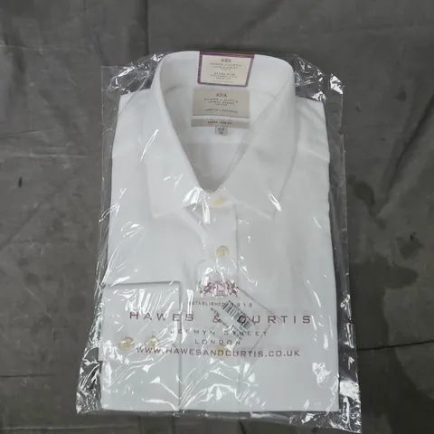 BAGGED HAWES & CURTIS EXTRA SLIM CUTAWAY COLLAR SINGLE CUFF SHIRT IN WHITE SIZE 16.5/36