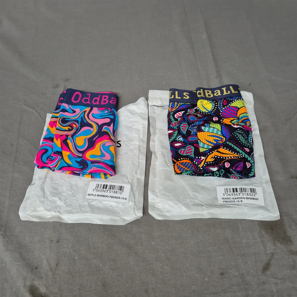 ODDBALLS X2 ASSORTED BOXERS IN RIPPLE AND MAGIC GARDEN SIZE S