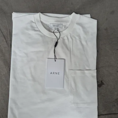 ARNE COTTON POCKET LONG SLEEVE T-SHIRT – WHITE – SIZE S