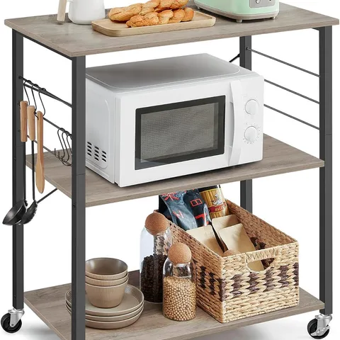 BOXED VASAGLE KITCHEN SHELF ON WHEELS, SERVING TROLLEY WITH 3 SHELVES