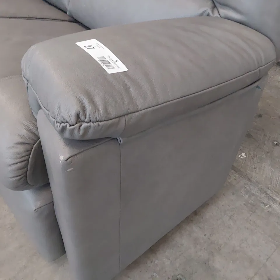 QUALITY BRITISH DESIGNER G PLAN CHLOE TWO SEATER SOFA DALLAS CHARCOAL LEATHER