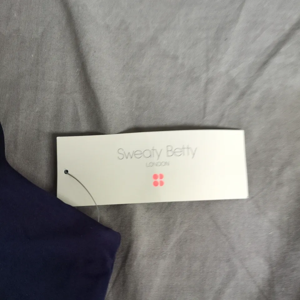 SWEATY BETTY LONDON SPORTS BRA – MIDNIGHT NAVY BLUE, UK SIZE L