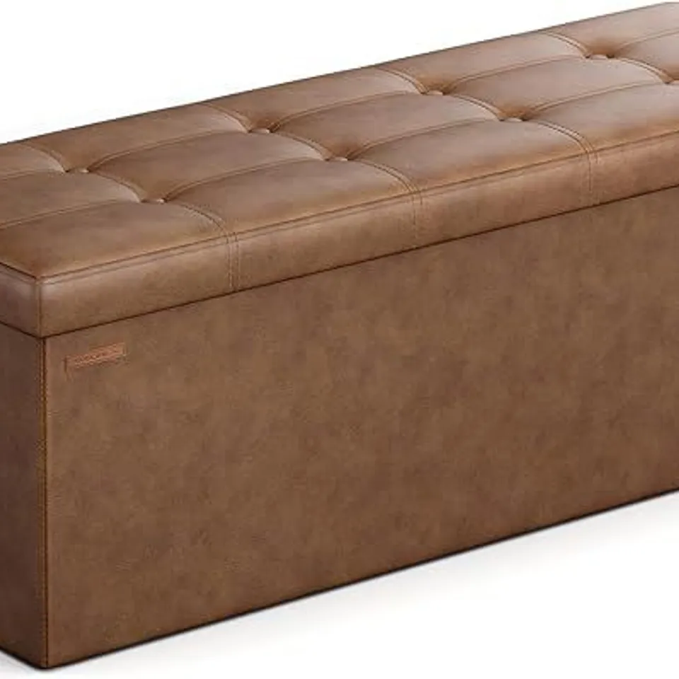 BOXED SONGMICS MAZIE COLLECTION - STORAGE OTTOMAN BENCH - BROWN 