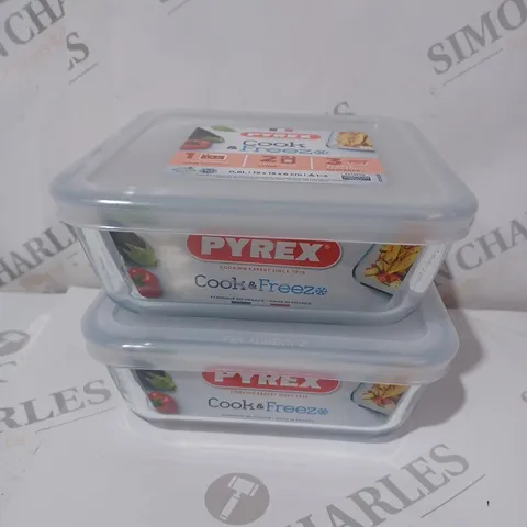 BOXED SET OF 6 PYREX COOK & FREEZE