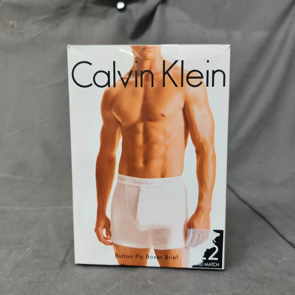 CALVIN KLEIN BUTTON FLY BOXER BRIEFS IN BLACK SIZE LARGE