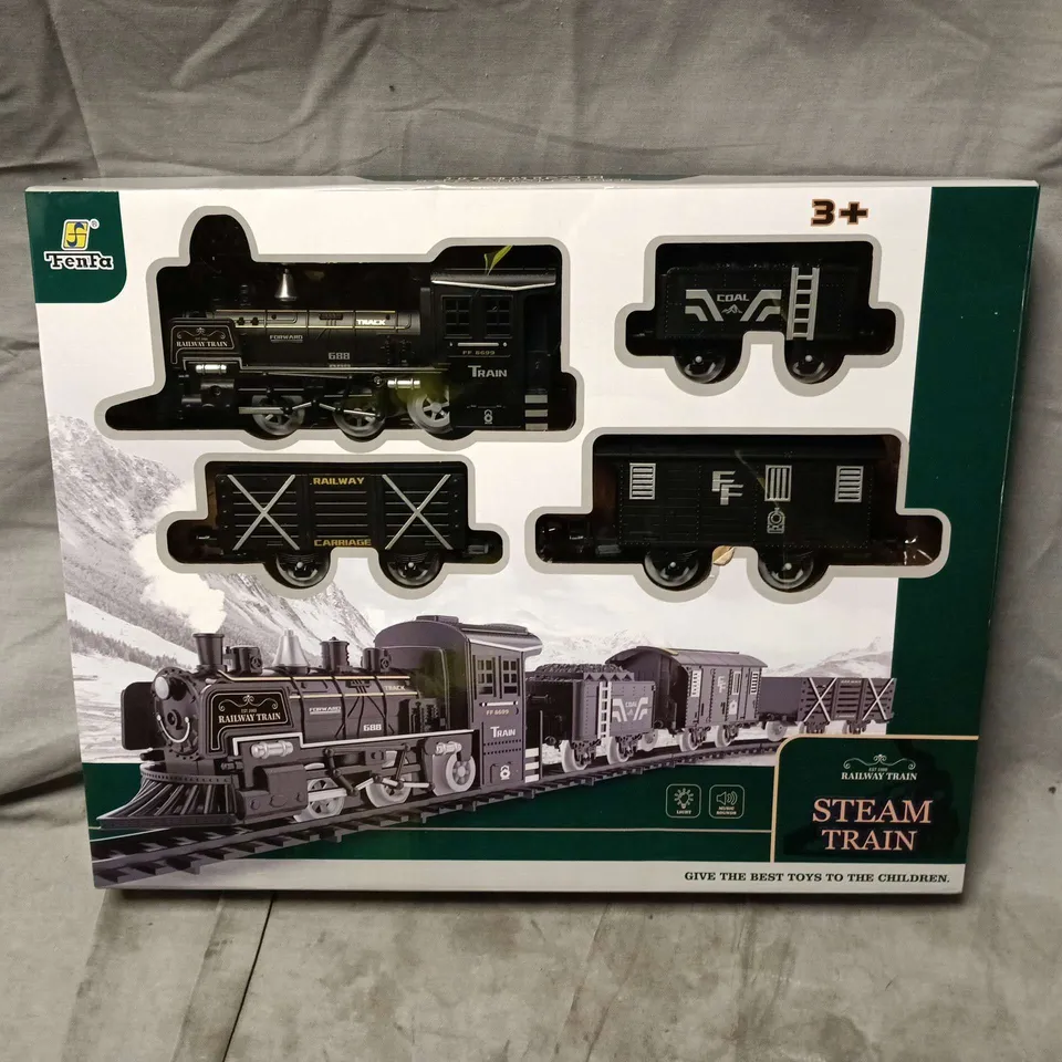 TENFA DELUXE STEAM TRAIN SET – BOXED TOY TRAIN WITH ENGINE + 3 WAGONS (3+)