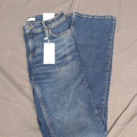 MNG FLARE LOW WAIST JEANS IN BLUE SIZE 8