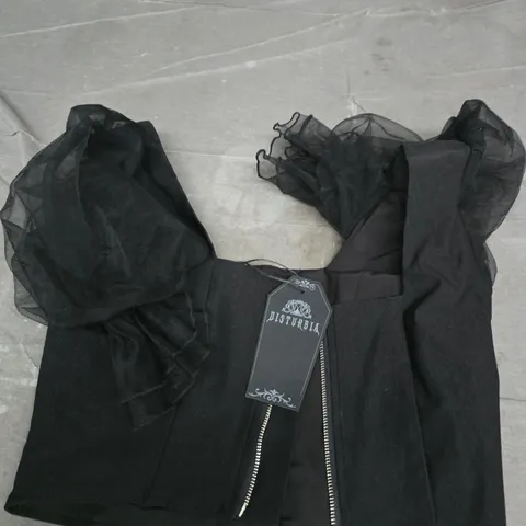 DISTURBIA SILVA CLIMBING ROSES EMBROIDERED PUFF SLEEVE TOP – UK 6 