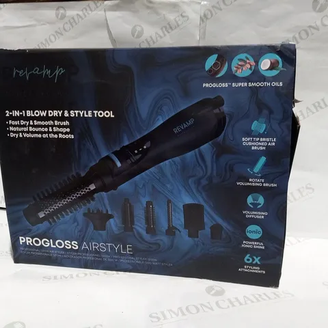 BOXED REVAMP PROFESSIONAL 2 IN 1 BLOW DRY AND STYLE TOOL PROGLOSS AIR STYLE PROFESSIONAL 1200W AIR STYLER DR-1250-EU