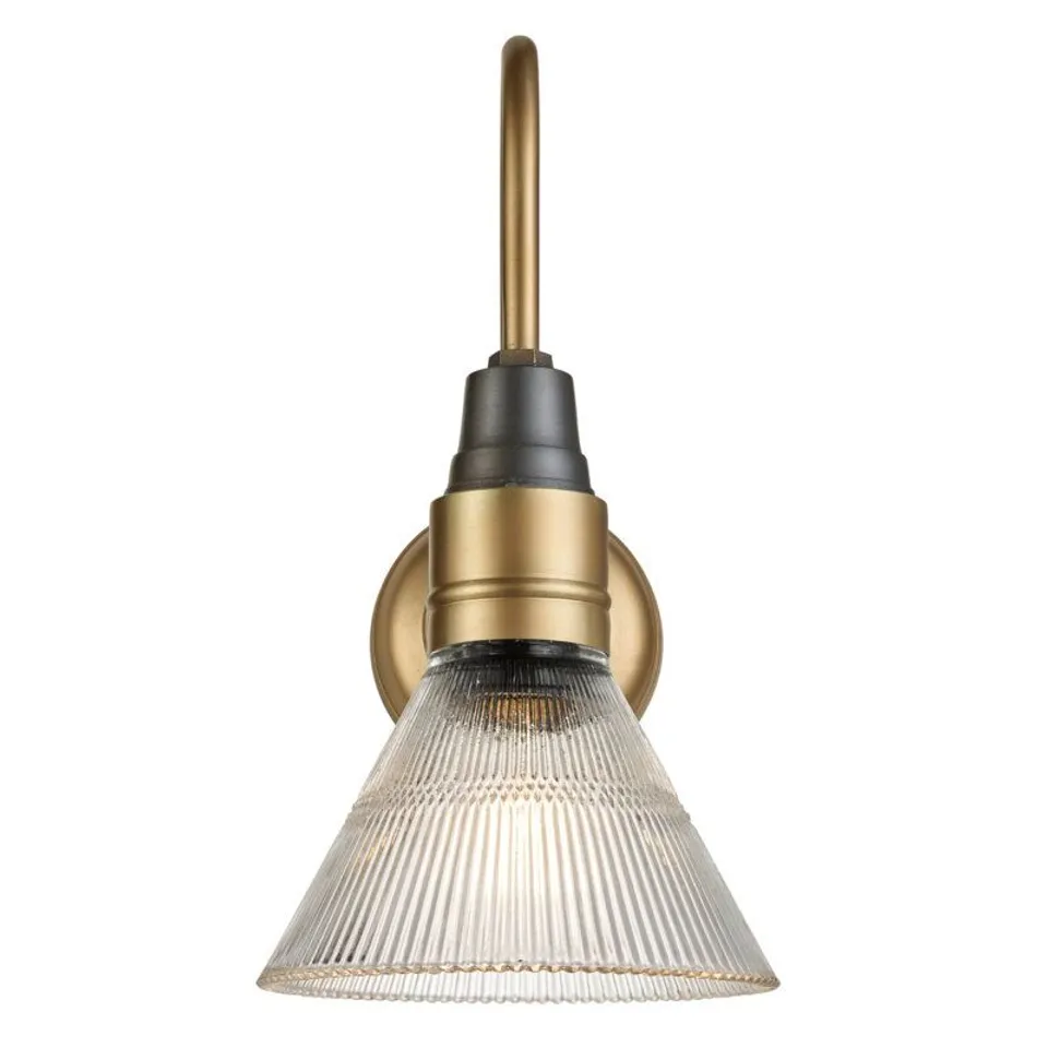 SWAN NECK GLASS FUNNEL 1- LIGHT ARMED SCONE