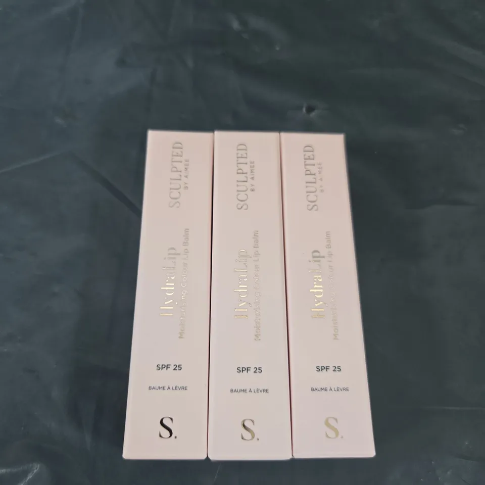 SET OF 3 SCULPTED HYDRA MOISTURISING COLOUR LIP BALM