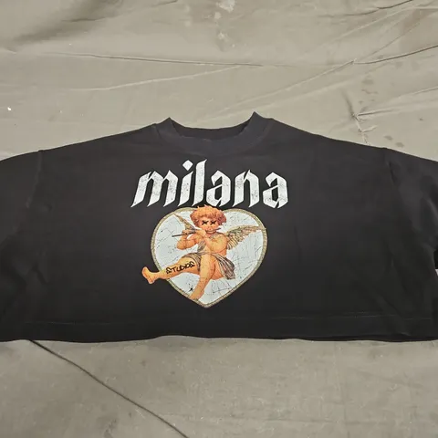MILANA STUDIOS CROPPED HEAVYWEIGHT T-SHIRT - SIZE SMALL