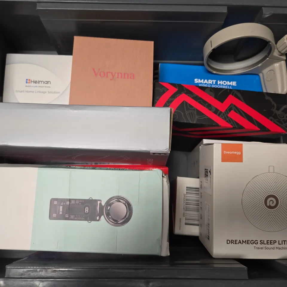 APPROXIMATELY 12 ASSORTED ELECTRICAL ITEMS TO INCLUDE ALL-IN-ONE SECURITY CENTER, INFRARED THERMOMETER, HEARING DEVICE, ETC