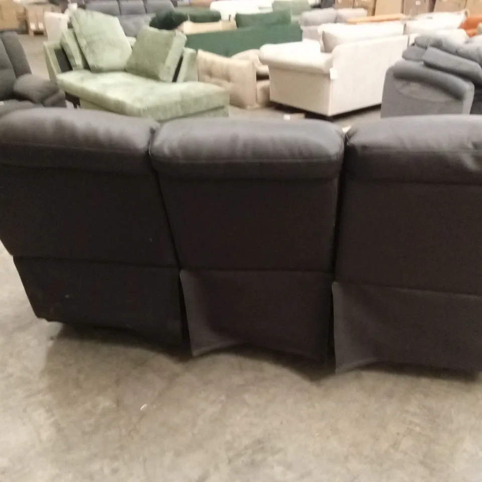 ROTHBURY LUXURY FAUX LEATHER HIGH BACK  3 SEATER MANUAL RECLINER SOFA - CHOCOLATE RRP £729