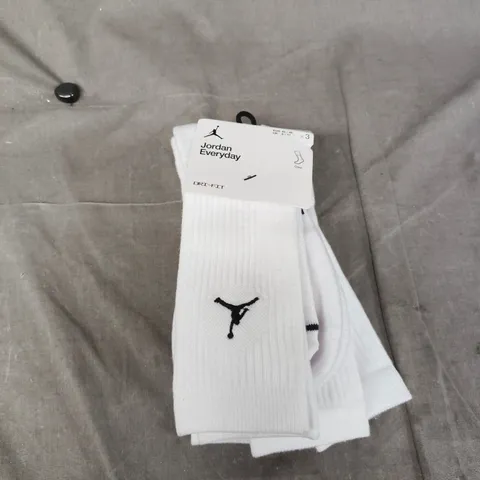 JORDAN EVERYDAY CREW SOCKS, DRI-FIT, UK 8-11 (EU 42-46), PACK OF 3