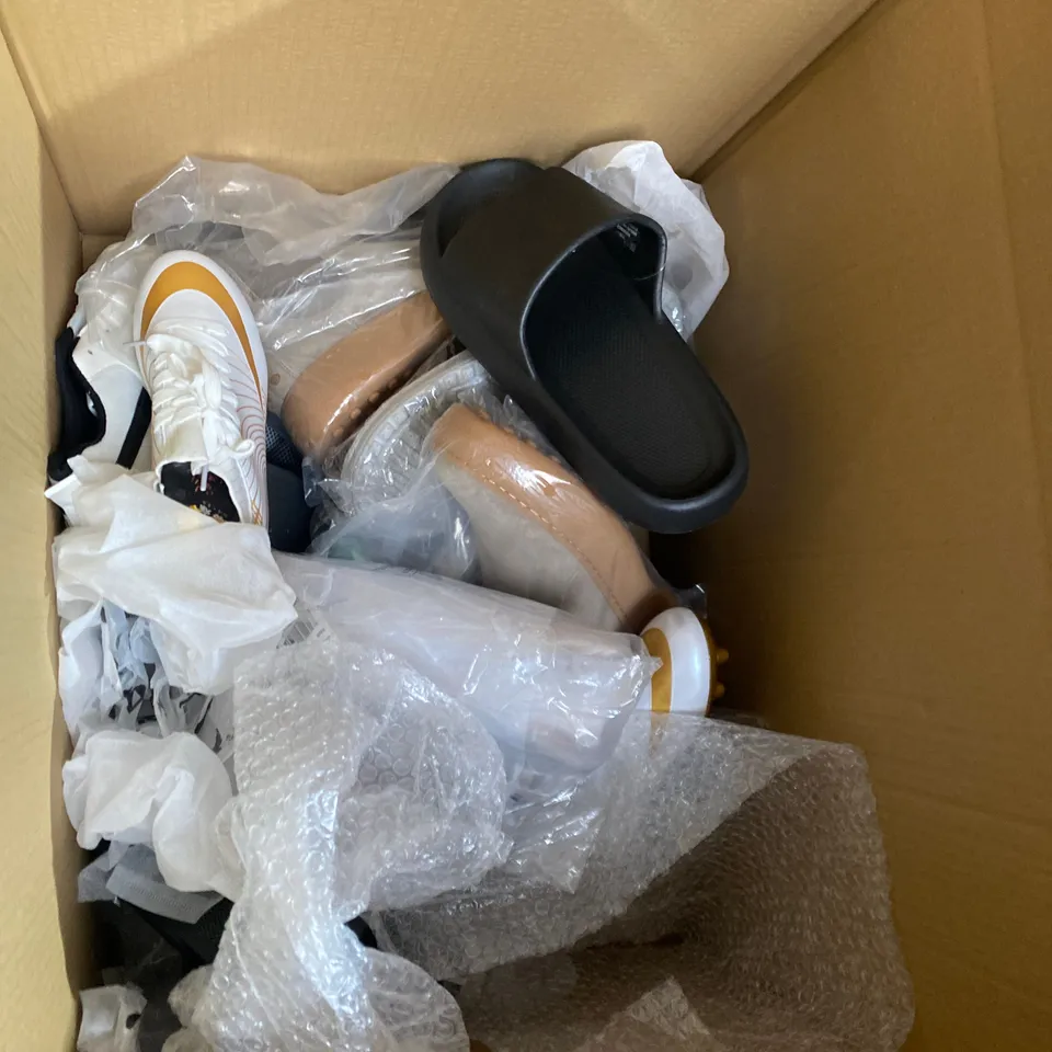 BOX OF 16 ASSORTED ITEMS OF FOOTWEAR TO INCLUDE: ZARA, JEEP ETC