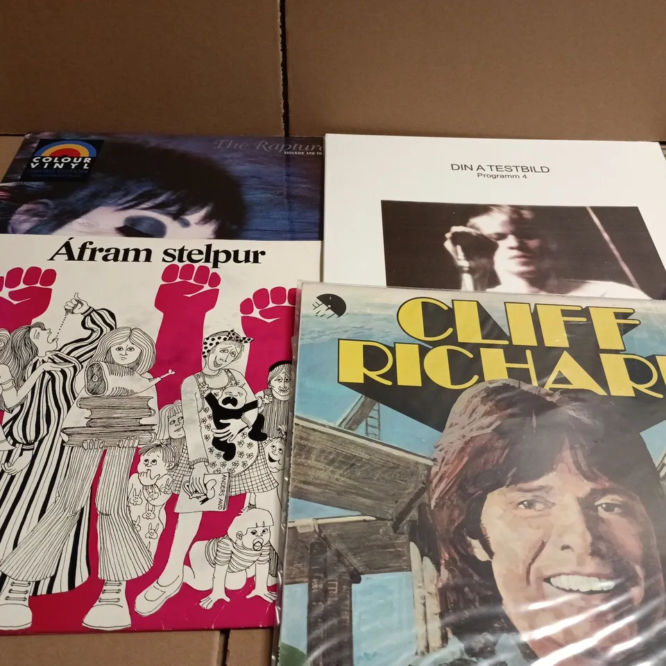 APPROX 15 ASSORTED VINYL RECORDS TO INCLUDE CLIFF RICHARD, DINA TESTBILD AND AFRAM STELPUR