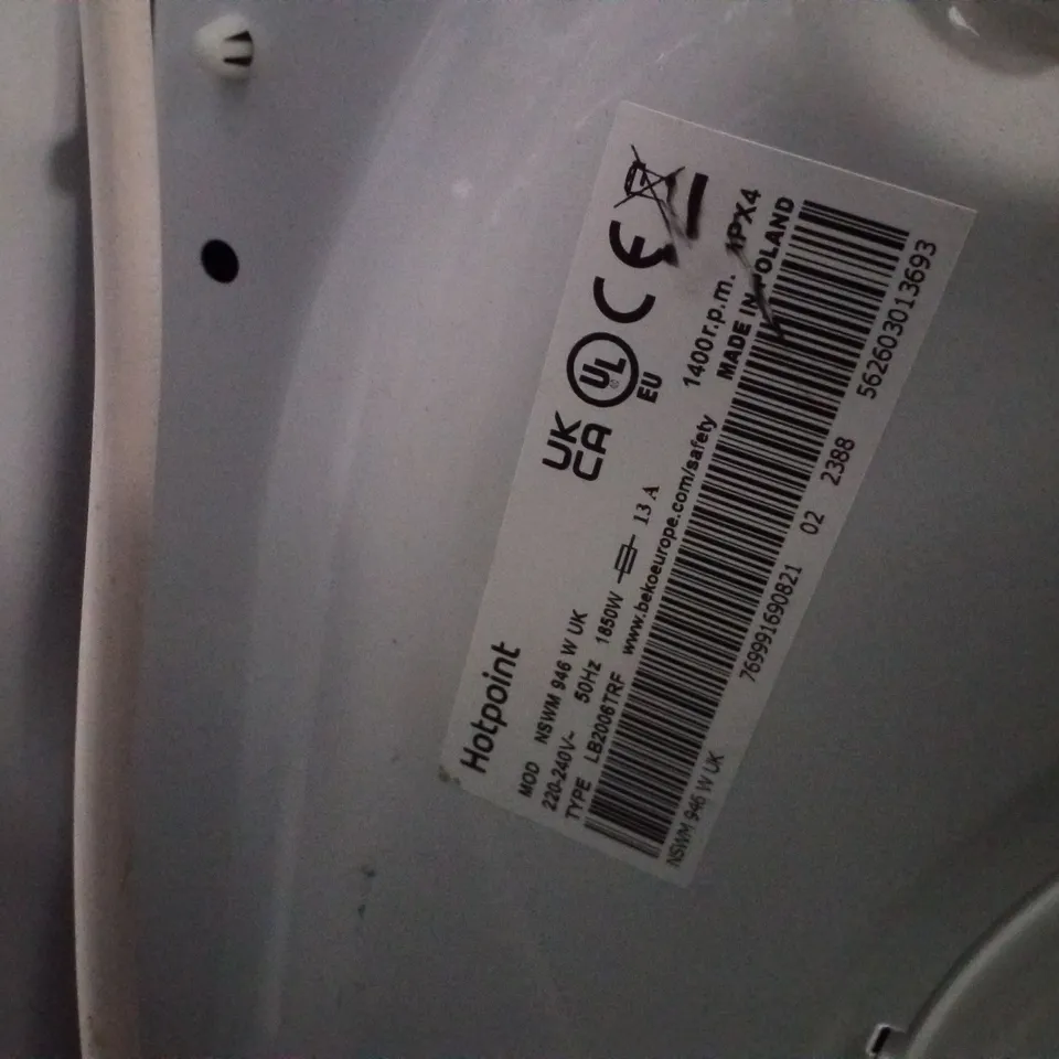 HOTPOINT ANTI-STAIN NSWM946WUK 9KG LOAD, 1400 SPIN WASHING MACHINE - WHITE - A RATED