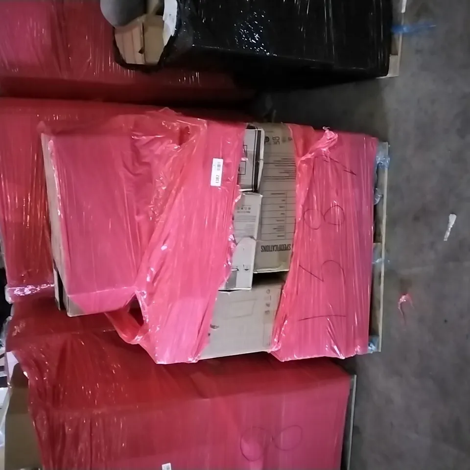 PALLET OF ASSORTED ITEMS INCLUDING EVERCROSS, PAPER SHREDDER, AIR COOLER