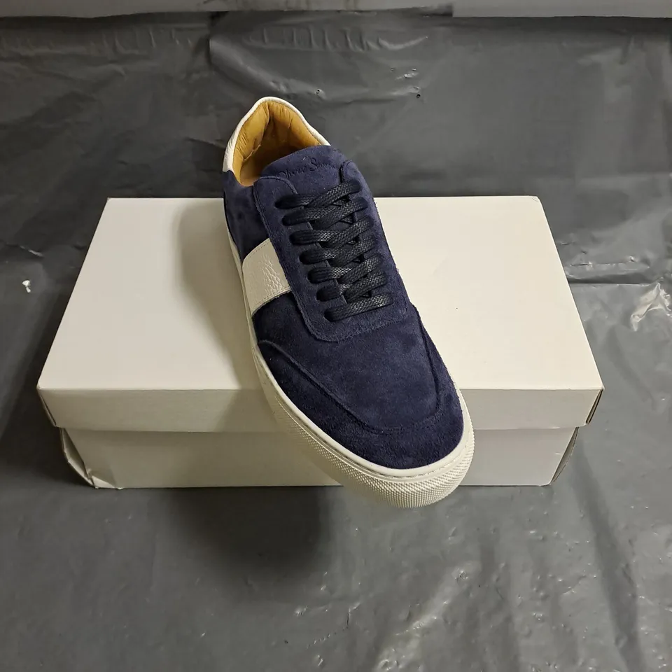 PAIR OF OLIVER SWEENEY MINHO TRAINERS IN NAVY SUEDE/WHITE SIZE 7
