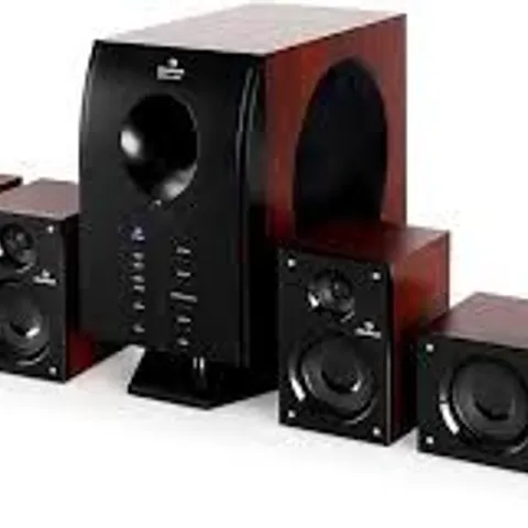 BOXED AUNA AREAL 525 10007842 SURROUND SOUND ACTIVE 5.1 SPEAKER SYSTEM - CHERRYWOOD 