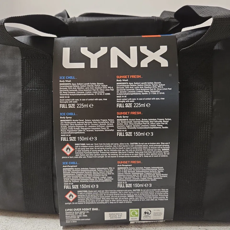 LYNX GROOMING GIFT SET – ICE CHILL & SUNSET FRESH, 6X BODY WASH & BODY SPRAY