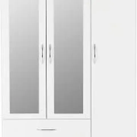 BOXED NEVADA 3 DOOR 2 DRAWER WARDROBE - WHITE GLOSS (3 BOXES)