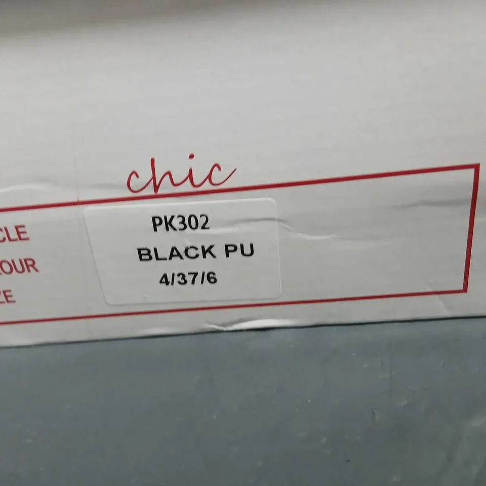 CHIC PK302 BLACK PU KNEE-HIGH BOOTS – UK4 / EU37 (US6)